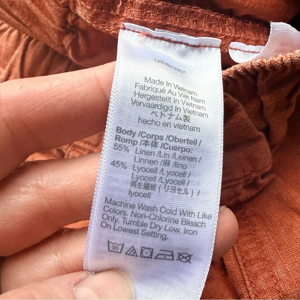 Madewell Linen-Blend‎ Easy Pull-On Shorts Afterglow Red Size Small